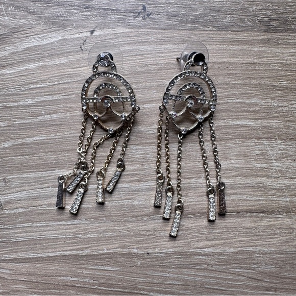 Circle stud dangle earrings - Picture 1 of 4